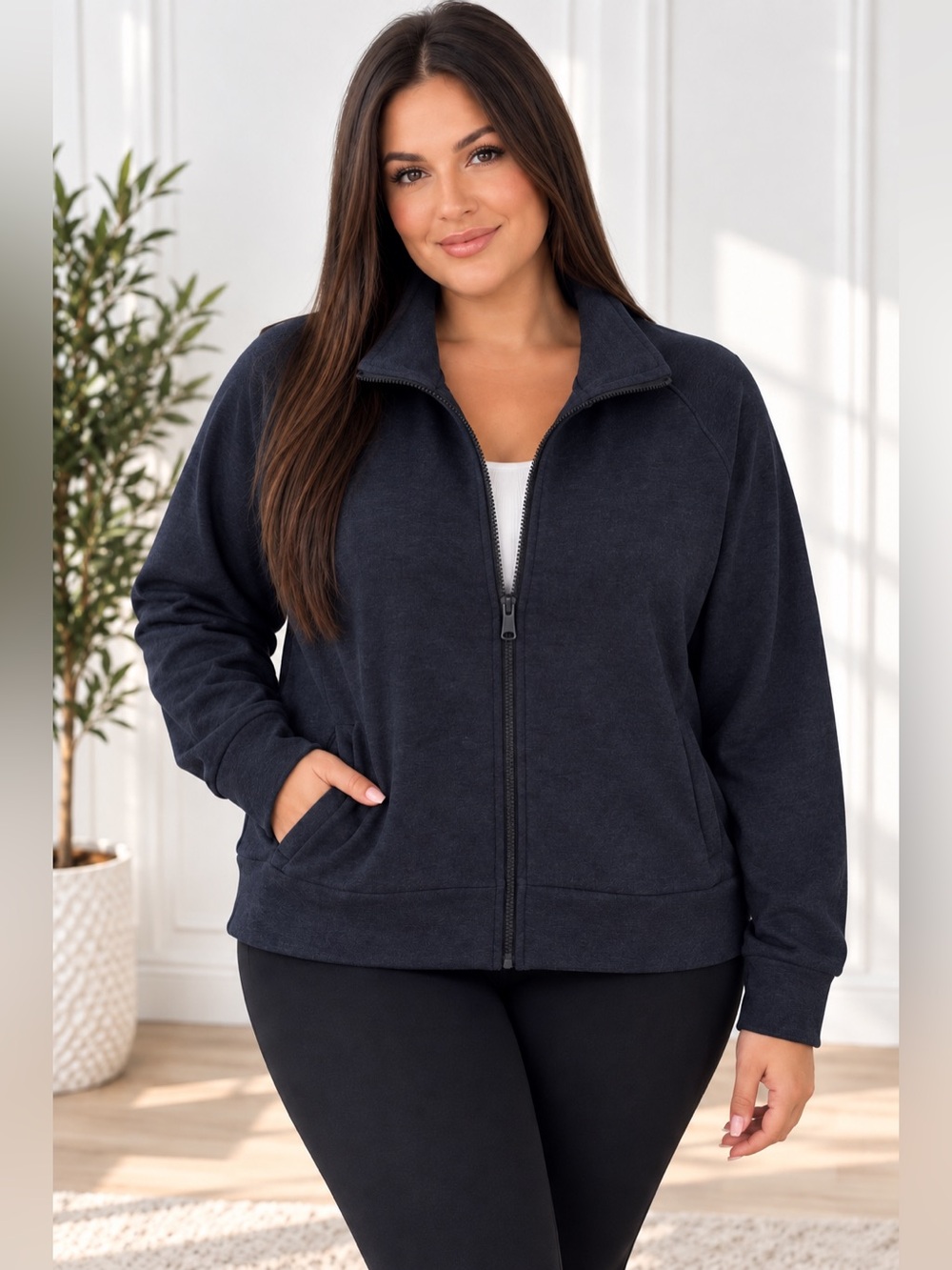 MONDETTA Fleece Full-Zip Jacket – Black – Size L